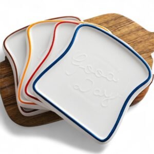bread Toast shape ceramic snack plates