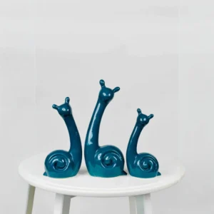 Ceramic Snail Figurines – Modern Home Décor (Set of 3)