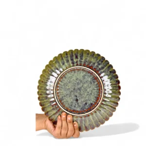 Moss Glaze Textured Ceramic Dinner Plate