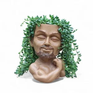 The Thinker Planter Male Face Ceramic Art