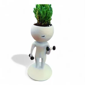 Fitness Planter – Handcrafted Ceramic Weightlifter Pot