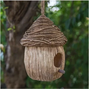 Hanging Garden Décor Rustic Acorn Birdhouse