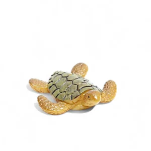 Handcrafted Ceramic Turtle Figurine – Ocean-Inspired Home