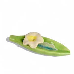 Leaf & Flower Ceramic Incense Holder