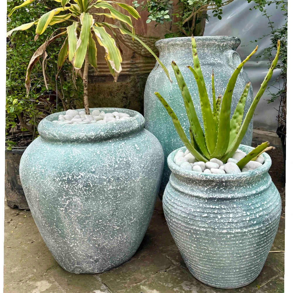Green Urn Antique Fiberglass Planter