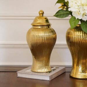 Regalia Gold Ribbed Jar