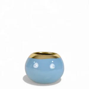 Blue Luxe Mini Planter (Gold Band Collection)