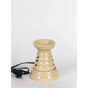 AmberSpire Ceramic Aroma Diffuser Lamp Crafted from premium ceramic and finished in a natural amber-toned speckled glaze, this diffuser rests on a wide pedestal base for stability. Its electric operation ensures safe, smoke-free fragrance diffusion—perfect for everyday use. Simply add essential oil or aroma wax to the top bowl and enjoy a soothing sensory experience. Ideal for living rooms, bedrooms, spas, wellness studios, and boutique interiors, this diffuser adds height, warmth, and sophistication to any décor setting.