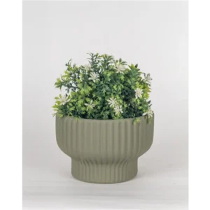 Sage Ripple Ceramic Planter