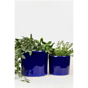 Cobalt Gloss Ceramic Planter Set