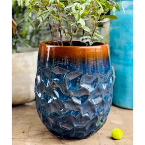 Ocean Ember Textured Ceramic Planter