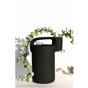 Aurelia Noir Cylinder Handled Vase