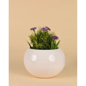 Pearl-Sheen Round Desk Planter