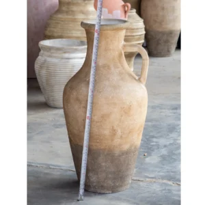 Antique Sand Terracotta Jug Floor Vase – Earthwashed Finish
