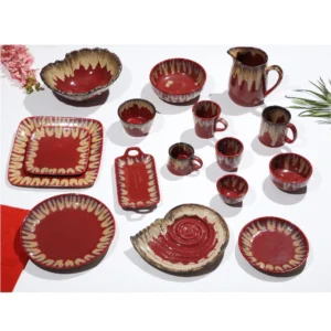 Crimson Cascade Serveware Collection