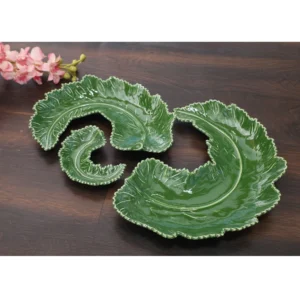 Verdant Leaf Sculpted Serveware – Set of 4