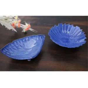 Indigo Sculpt Petal Dishes – Set of 2