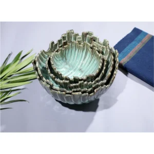 Azure Petal Nesting Bowls – Set of 3