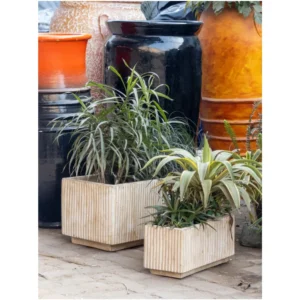 Ribbed Square Luxe Planter Set