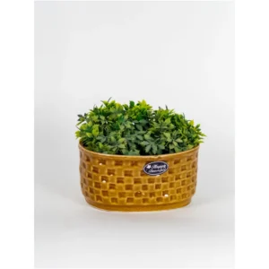 Amber Weave Ceramic Bowl Planter