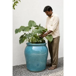 Azure Lagoon Ceramic Floor Planter