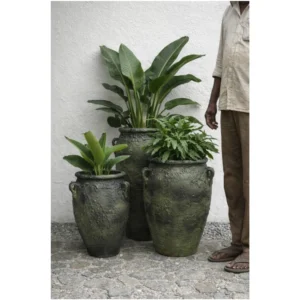 Antique Moss Amphora Planter