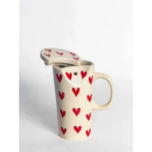 Heart Bliss Ceramic Infuser Mug with Lid