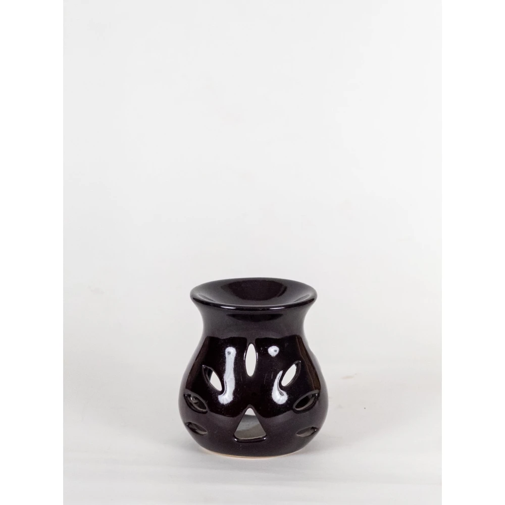 Midnight Black Leaf Cutwork Ceramic Aroma Diffuser