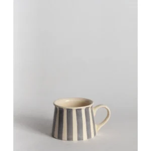 Classic Grey Stripe Ceramic Coffee Mug
